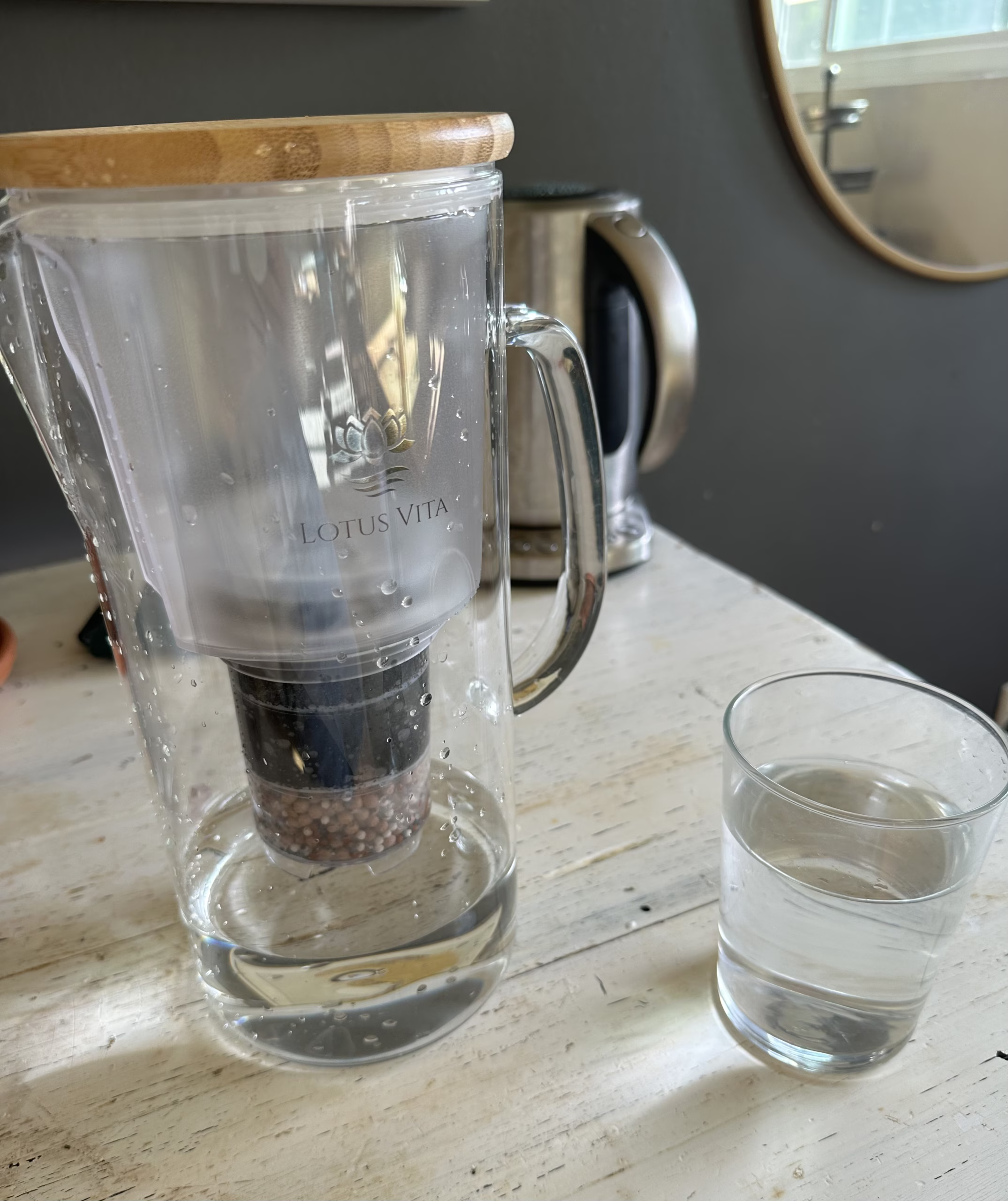 Lotus Vita Enya glass water filter pitcher